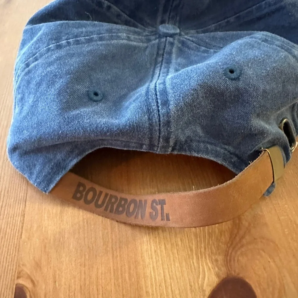 Bourbon Street New Orleans Falcon Headwear Blue Khaki Strapback Hat Mens Cap